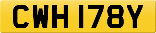 CWH 178Y private number plate